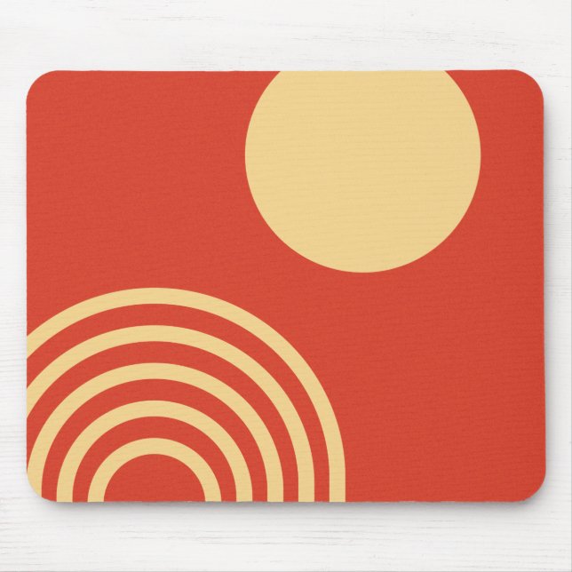 Moderne Sun- und Regenbogenlinie Mitte des Jahrhun Mousepad (Vorne)