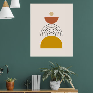 Moderne Sunrise-Abstrakte Geometrische Wandkunst P Poster