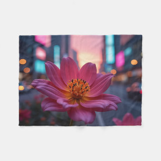 Moderne Sunrise Bloom Fleecedecke