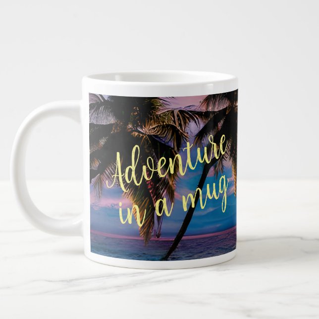 Moderne Sunset Beach Custom Adventure Kaffee Tasse (Links)