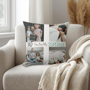 Moderne Superhelden-Familien-Foto-Collage für den Kissen