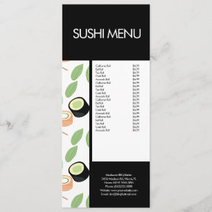 Moderne Sushi-Rolle asiatisches Restaurant Muster- Menükarte