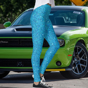 Moderne süße Baby-Blau-Azure-Glitter-Sparkles-Gesc Leggings