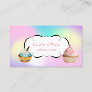 Moderne süße entzückende Cupcake-Bäckerei Ombre Visitenkarte