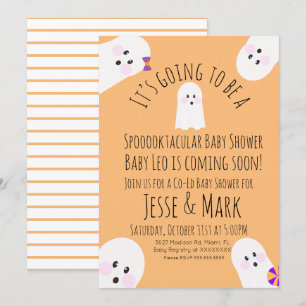 Moderne süße Geister-Ghoul-Baby-Party Einladung