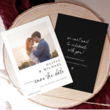 Moderne süße Handschrift Hochzeit Schwarz-Weiß