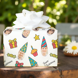 Moderne süße lustige Geburtstagsfotos  Geschenkpapier