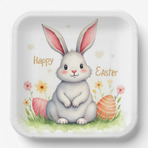 Moderne süße Ostern Hasen und Eier Sammlung Pappteller
