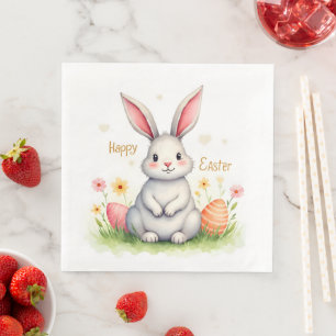 Moderne süße Ostern Hasen und Eier Sammlung Serviette