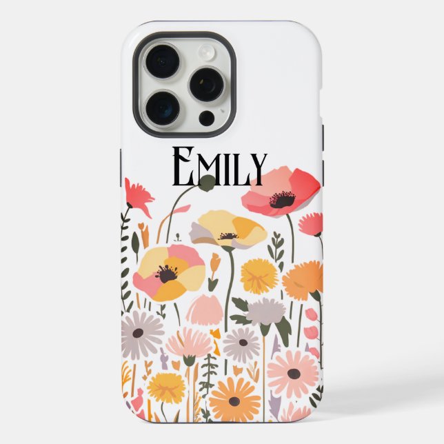 Moderne süße rosa Frühlingsblumen Case-Mate iPhone Hülle (Rückseite)
