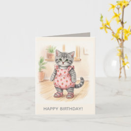 Moderne süße rosa Kitty-Kinder-Geburtstagsdesigns Karte