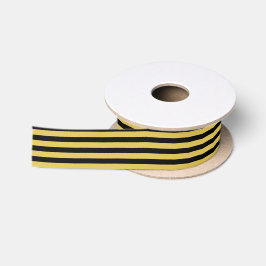 Moderne süße schwarze und goldene Streifen Feierta Satinband