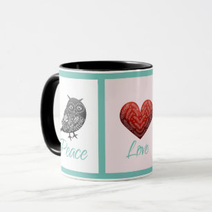 Moderne süße skandinavische Frieden Liebe Freude W Tasse
