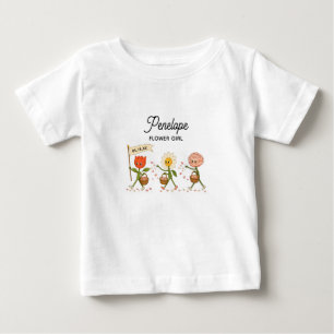 Moderne süße trendige Hochzeit individuelle Blumen Baby T-shirt