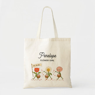 Moderne süße trendige Hochzeit individuelle Blumen Tragetasche