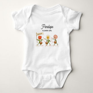 Moderne süße trendige Hochzeits-Blumenmädchen-Deko Baby Strampler