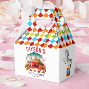 Moderne süße Zirkus-Kirmes zum 1. Geburtstag Geschenkschachtel