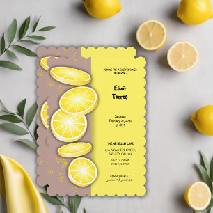 Moderne süße Zitronenscheibe Streusel Baby Shower Einladung