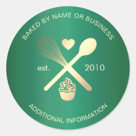 Moderne Süßigkeiten für Gürtelgoldbäcker Runder Aufkleber