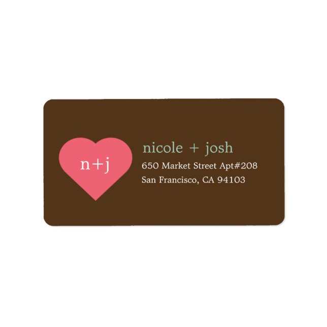 Moderne Sweetheart Address Labels Adressaufkleber (Vorne)