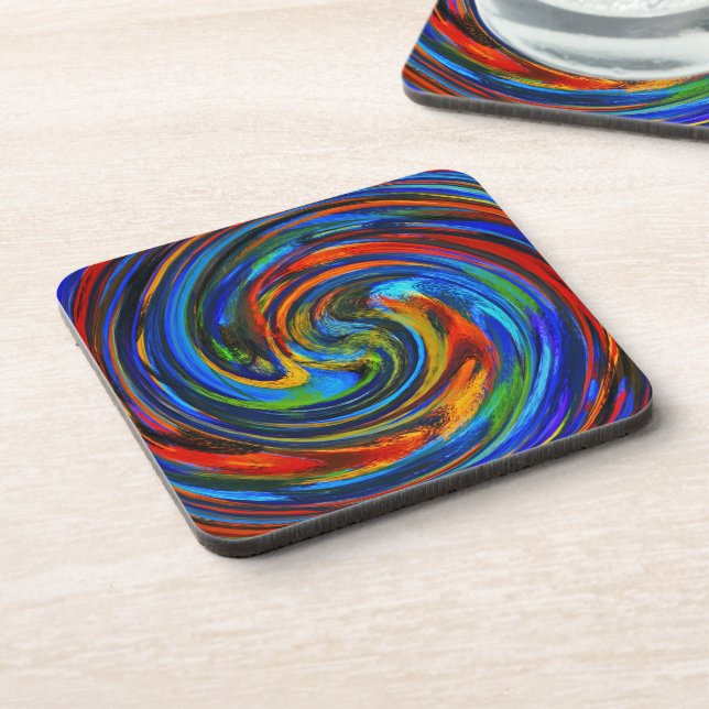 Moderne Swirl Abstrakt Art #10 Getränkeuntersetzer (Linke Seite)