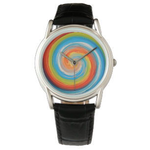 Moderne Swirl Abstrakt Art #114 Armbanduhr
