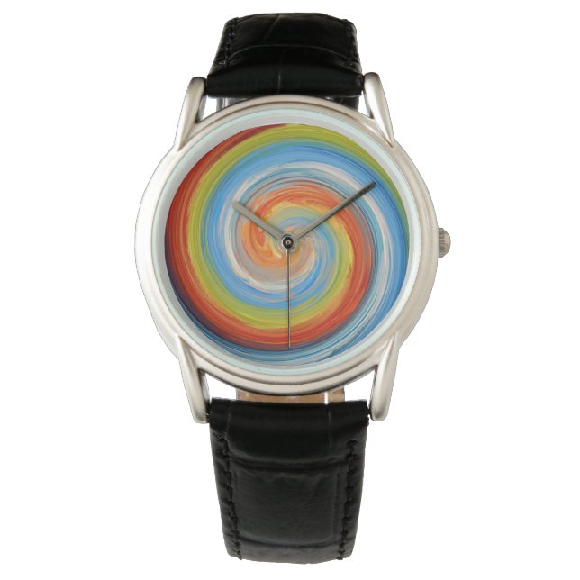 Moderne Swirl Abstrakt Art #114 Armbanduhr (Vorderseite)
