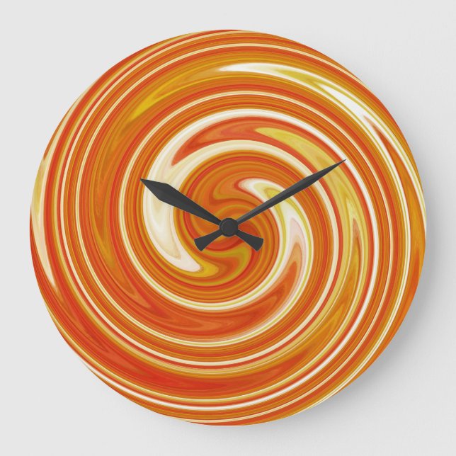 Moderne Swirl Abstrakt Art #11 Große Wanduhr (Vorderseite)
