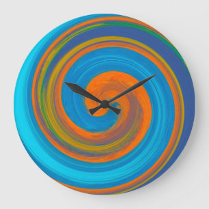 Moderne Swirl Abstrakt Art #17 Große Wanduhr