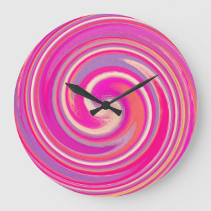 Moderne Swirl Abstrakt Art #28 Große Wanduhr