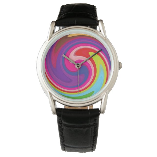 Moderne Swirl Abstrakt Art #2 Armbanduhr (Vorderseite)