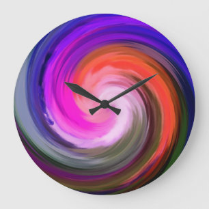 Moderne Swirl Abstrakt Art #34 Große Wanduhr