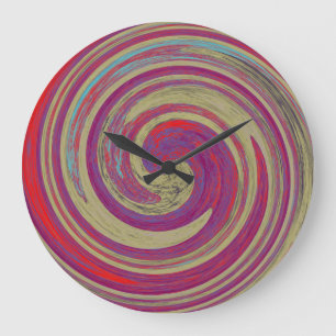 Moderne Swirl Abstrakt Art #43 Große Wanduhr