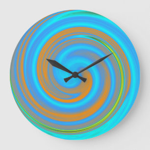 Moderne Swirl Abstrakt Art #44 Große Wanduhr
