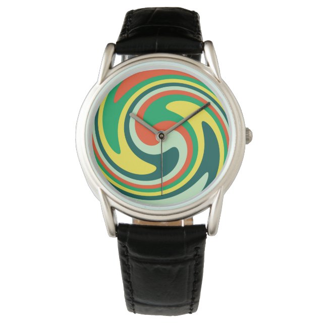 Moderne Swirl Abstrakt Art #53 Armbanduhr (Vorderseite)