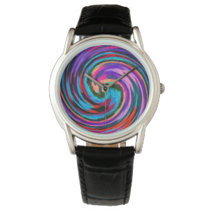 Moderne Swirl Abstrakt Art #72 Armbanduhr