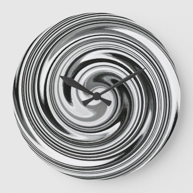 Moderne Swirl Abstrakt Art #7 Große Wanduhr (Vorderseite)