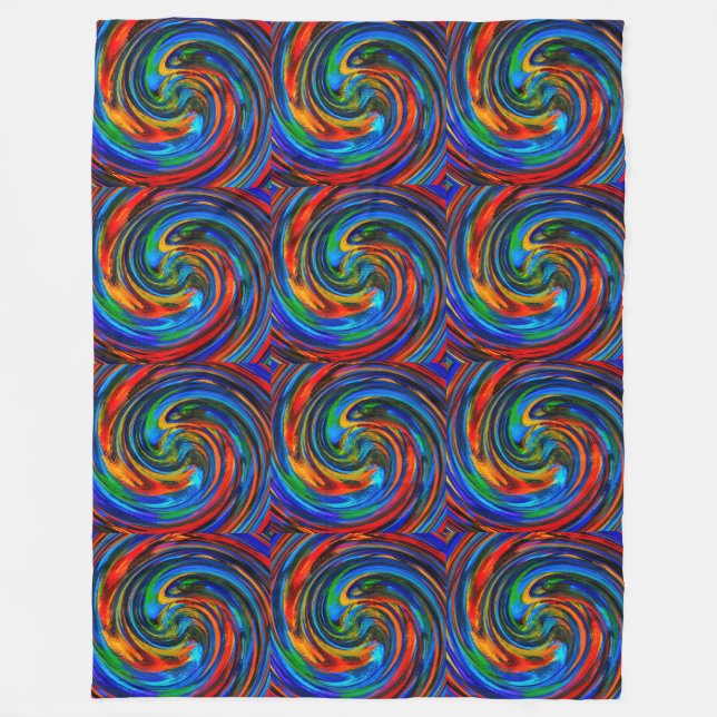 Moderne Swirl Abstrakt Art #8 Fleecedecke (Vorderseite)