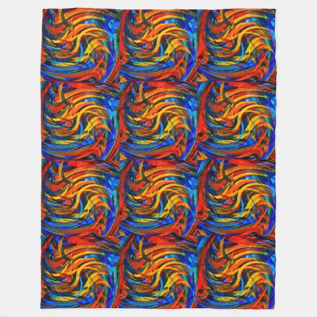Moderne Swirl Abstrakt Art #9 Fleecedecke (Vorderseite)