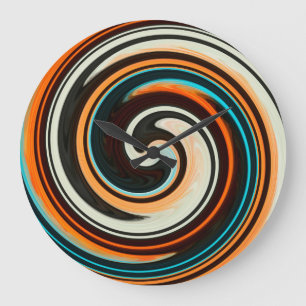 Moderne Swirl Abstrakt Art #9 Große Wanduhr