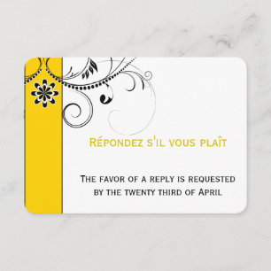 Moderne Swirl Filigree Wedding RSVP Cards Karte