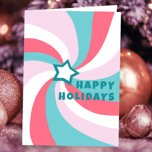 Moderne Swirl FROHE WEIHNACHTEN Stern individuelle Karte