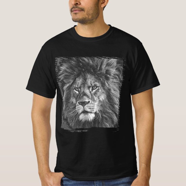Moderne T - Shirt Vorlage Pop Art Lion Face (Vorderseite)