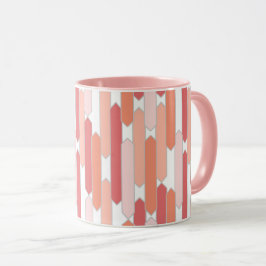 Moderne Tabs, Rosa, Pfirsich und Korallen Tasse