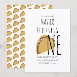 Moderne Taco-Einladung zum ersten Geburtstag Einladung
