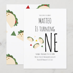 Moderne Taco-Einladung zum ersten Geburtstag Einladung