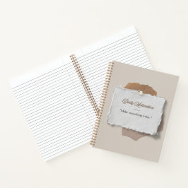 Moderne tägliche Motivation Warmes Haferflocken-Ta Notizbuch