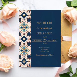 Moderne Talavera-Hochzeitseinladung Elegant Save t