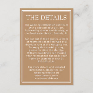 Moderne Tan Beige Einschließkarte Begleitkarte