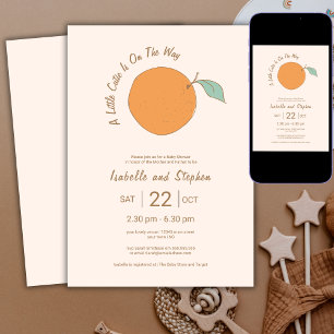 Moderne Tangerine Süße Baby-Party Einladung
